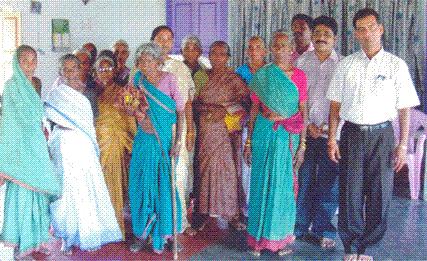 Our founder with orphan senior citizens